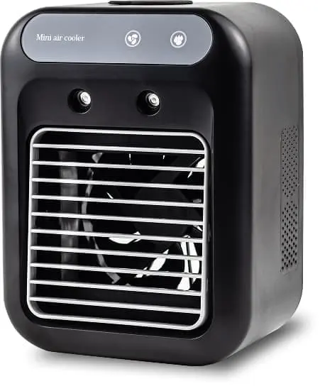 Glacier Breeze cooler front view with control panel – portable evaporative cooler design